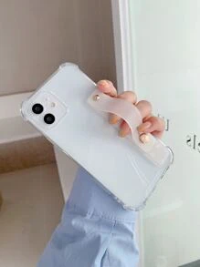 帶腕帶素色防摔手機殼 - 無色 - 查看 1