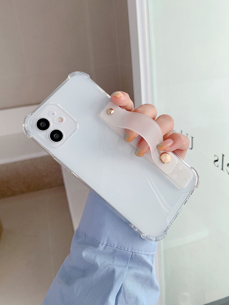帶腕帶素色防摔手機殼 - 無色 - 查看 1