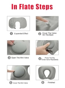 1pc Car U Shaped Pillow - Black - View 3