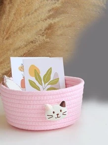 1 cái giỏ lưu trữ trang trí cho mèo - Hồng - Xem 1