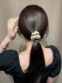 20个/包 纯色和印花布艺发圈，柔软弹力发绳，糖果色，适合秋季、海滩、返校季，印花发圈马尾辫发饰弹力发带美妆家居发饰发圈橡皮筋，旅行、生日礼物 - 彩色 - 查看 6