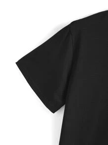 Manfinity Homme Men Letter Graphic Tee - Black - View 3