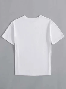 SHEIN Explorewe Girls Floral & Halloween Print Tee - White - View 2