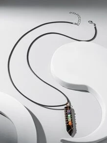 時尚流行男士寶石吊飾項鍊，適合珠寶禮物和時尚外觀 - 彩色 - 查看 2