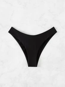 SHEIN Swim Summer Beach Solid High Cut Bikini Bottom