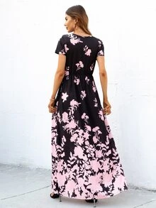DEARCASE Floral Print Hidden Pocket Dress - Baby Pink - View 2