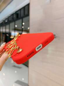 Vòng đeo tay dây chuyền trái tim kèm hộp đựng điện thoại - Đỏ - Xem 4