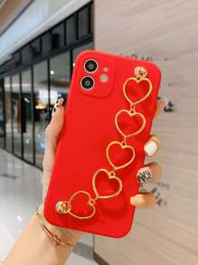 Vòng đeo tay dây chuyền trái tim kèm hộp đựng điện thoại - Đỏ - Xem 5