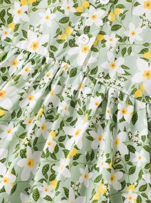SHEIN Kleinkind Mädchen Kleid mit Blume Muster, Rüschenbesatz - Verschiedenfarbig - Übersicht 5