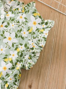 SHEIN Kleinkind Mädchen Kleid mit Blume Muster, Rüschenbesatz - Verschiedenfarbig - Übersicht 6