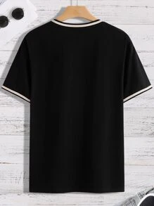 Manfinity Homme Tops Nam Tương phản ràng buộc Thú vật Sẵn sàng - màu đen - Xem 2