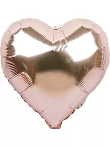 kumozawa 12pcs Metal Heart-Shaped Birthday Balloons (Straws Not Included) - Rose Gold - View 2