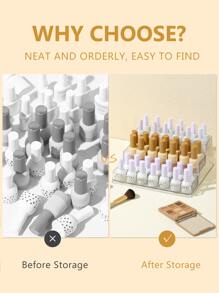 1pc Nail Polish Storage Box - Clear - View 3