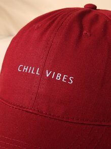 Letter Graphic Baseball Cap Casual - Burgundy - View 2