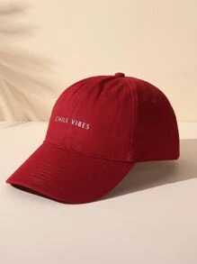 Letter Graphic Baseball Cap Casual - Burgundy - View 4