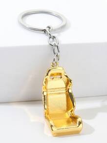 男士汽車座椅吊墜鑰匙圈 - 金色 - 查看 1