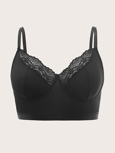 Plus Contrast Lace Bralet