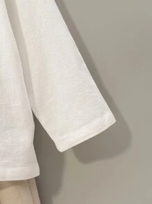 SHEIN Young Boy Button Half Placket Tee & Pants