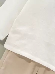 SHEIN Young Boy Button Half Placket Tee & Pants