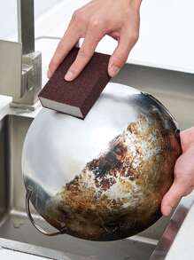 1pc Cleaning Sponge,Sponge Scrub,Cleaning Sponge For Descaling Pot Teapot Large Surface Cleaning - Multicolor - View 1