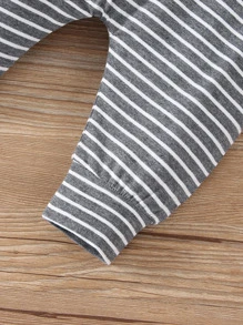 Baby Boy Striped Print Overall Jumpsuit - Multicolor - View 3