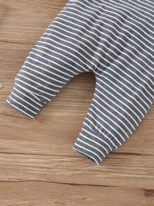 Baby Boy Striped Print Overall Jumpsuit - Multicolor - View 6