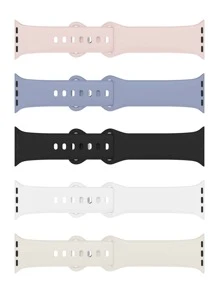 5 Cái/bộ Dây đeo thể thao Tương thích với Apple Watch Band 38mm 40mm 41mm 42mm 44mm 45mm 49mm, Dây đeo silicon mềm chống nước đầy màu sắc và linh hoạt Tương thích với Apple Watch Apple Watch Series 9 Ultra 8 7 6 5 4 3 2 1 SE Nam nữ - Màu Hồng baby - Xem 2