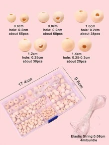 beadia 1set Wooden Bead DIY Jewelry Accessory - Apricot - View 4