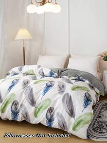 Funda de edredón sin relleno con patrón de pluma - Multicolor - Ver 6