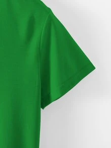 SHEIN LUNE 蒲公英印花T恤 - 綠色 - 查看 5