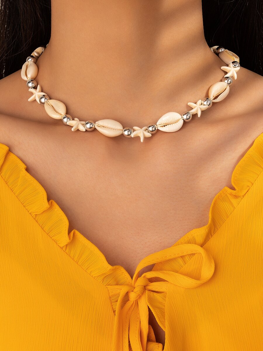 imoli Collar con concha y estrella de mar - Beis - Ver 1