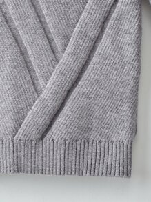 SHEIN Toddler Boys Turtleneck Ribbed Knit Jumper - Grey - View 6