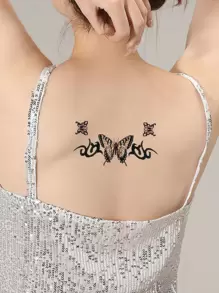 1 tấm Hình Xăm Hình Bướm - màu đen - Xem 1