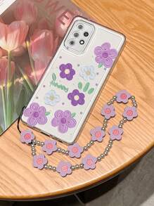 Floral Clear Phone Case With Lanyard - Multicolor - View 2