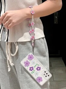 Floral Clear Phone Case With Lanyard - Multicolor - View 4