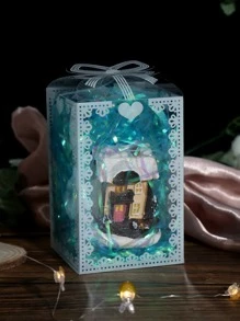 10入組蕾絲圖案透明禮品包裝盒 - 白色 - 查看 3