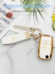 1set Keychain & Key Case Compatible With Kia K2/K3/K4/K5, Key Fob Cover - White - View 7