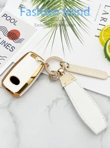 1set Keychain & Key Case Compatible With Kia K2/K3/K4/K5, Key Fob Cover - White - View 8