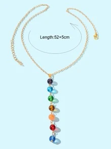Ball Decor Y Lariat Necklace - Multicolor - View 4