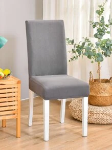 1 Tấm Bọc Ghế Co Giãn Bốn Mùa Màu Trơn, Cho Phòng Ăn, Khách Sạn, Buổi Lễ - Xám - Xem 2