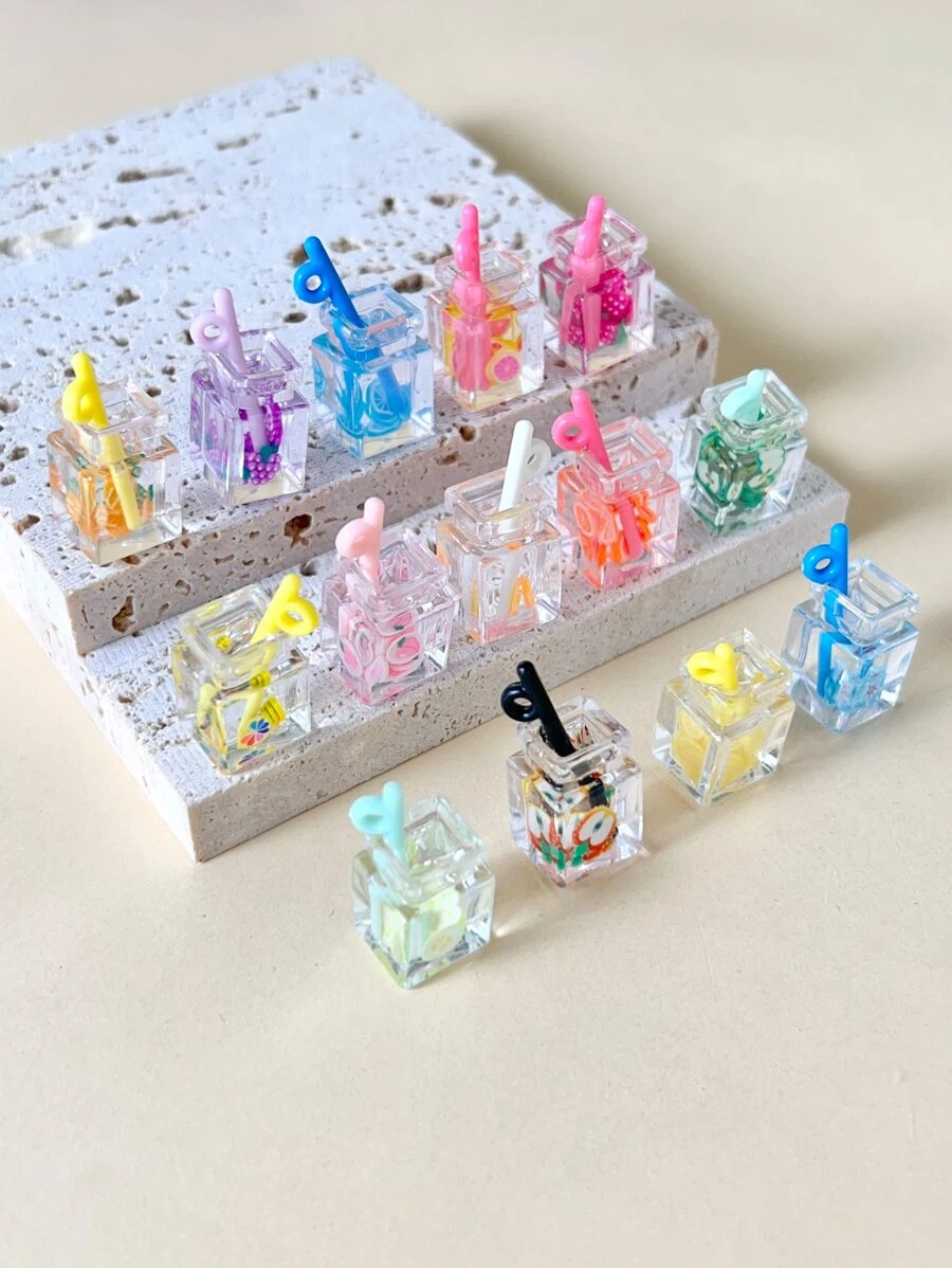 14 cái Ngẫu nhiên Chai Trái cây Tự làm Mặt dây chuyền - Nhiều màu - Xem 1