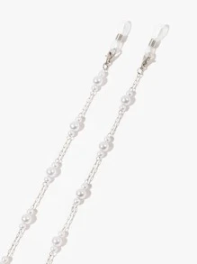 Cadena para gafas con diseño de perla artificial - Blanco - Ver 4