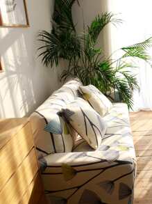 1pc Plant Print Sofa Slipcover & 2pcs Đệm Bìa không có chất độn - Nhiều màu - Xem 2
