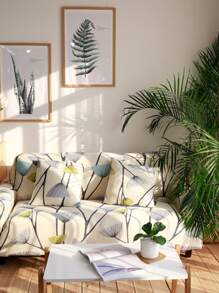 1pc Plant Print Sofa Slipcover & 2pcs Đệm Bìa không có chất độn - Nhiều màu - Xem 3
