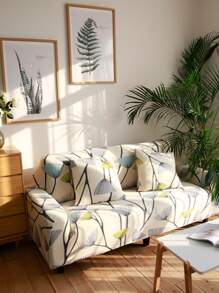1pc Plant Print Sofa Slipcover & 2pcs Đệm Bìa không có chất độn - Nhiều màu - Xem 4