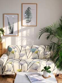 1pc Plant Print Sofa Slipcover & 2pcs Đệm Bìa không có chất độn - Nhiều màu - Xem 5