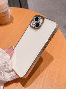 Contrast Frame Clear Phone Case - Gold - View 5