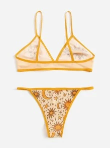 DoodlebyMeg Hippie Đồ lót gợi cảm Nữ Tương phản ràng buộc Thiên hà - Màu vàng - Xem 2