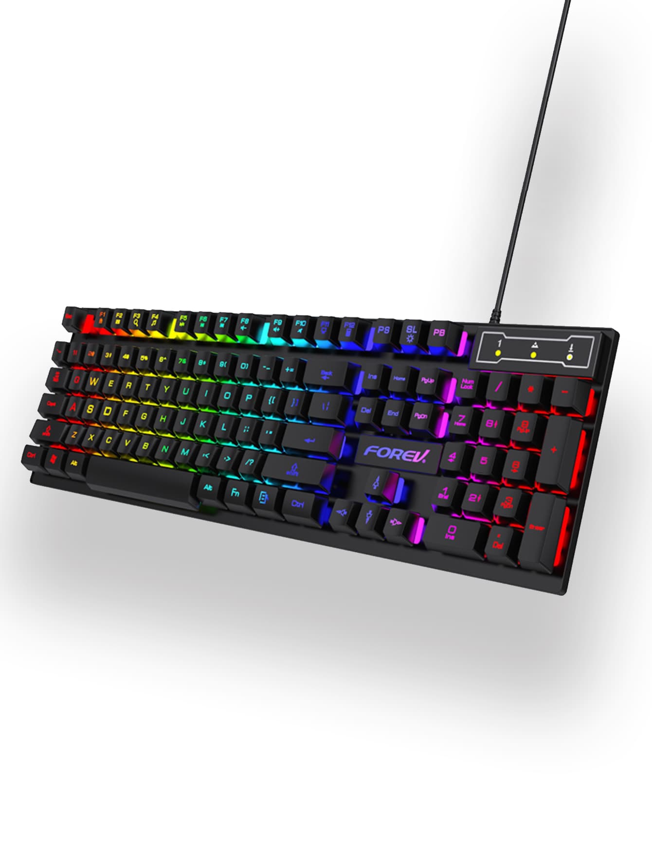 FOREV Teclado RGB con cable juego mecánico - Negro - Ver 1