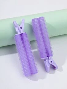 2入組自然蓬鬆髮夾，豐盈髮根夾，DIY捲髮夾自然蓬鬆捲髮造型工具，女士和女孩螺旋捲髮夾 - 紫色 - 查看 2